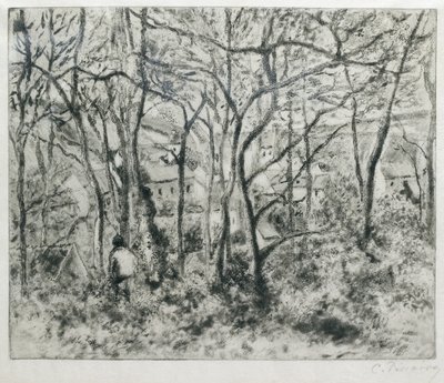 Landscape under Wood, at the Hermitage (Pontoise) by Camille Jacob Pissarro